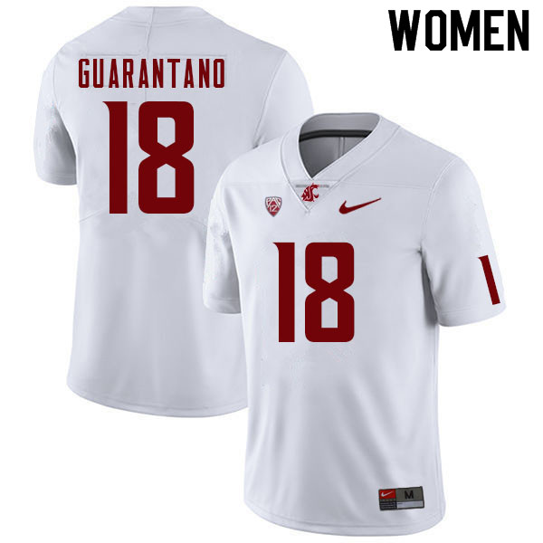 Women #18 Jarrett Guarantano Washington State Cougars College Football Jerseys Sale-White